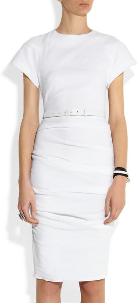 La Petite Salope Belted Woven Stretch Linenblend Dress - Lyst
