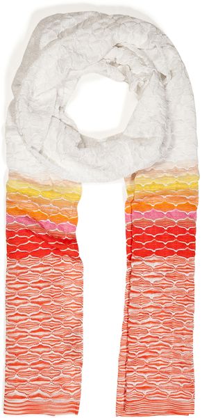 Missoni Whitetangerine Colorfade Knit Scarf - Lyst