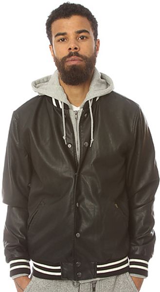 Obey The Varsity Jacket in Black - Lyst