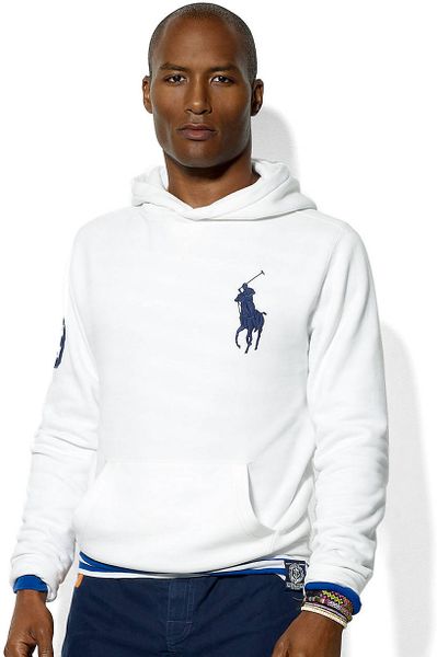 Polo Ralph Lauren Long Sleeved Beach Fleece Hoodie in White for Men