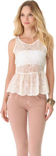 Ag Adriano Goldschmied Sleeveless Peplum Top - Lyst