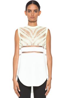 Alexander Wang Suspended Zebra Mesh Hockey Jersey Tank in Glow - Lyst