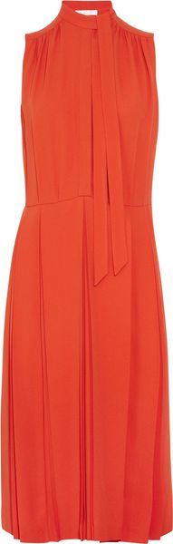 Chloé Pleated Crepe Dress - Lyst
