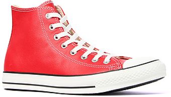 Converse The Chuck Taylor All Star Hi Leather Sneaker in Red - Lyst