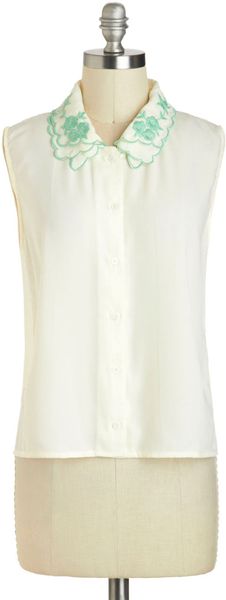 ModCloth Pearly Dewdrops Top - Lyst