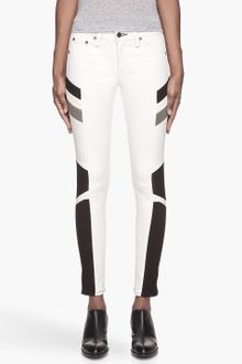 Rag & Bone Offwhite Motocross Panelled Halifax Legging Jeans - Lyst