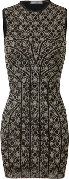 Alexander McQueen Honeycomb Patterned Stretchknit Dress - Lyst