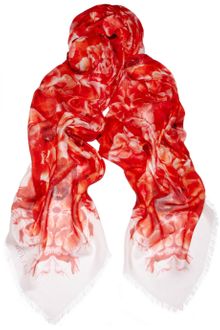 Alexander McQueen Printed Modal and Silk Blend Scarf - Lyst