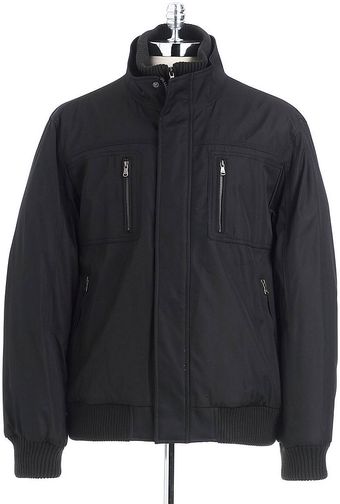 Calvin Klein Ribbed Mockneck Coat - Lyst