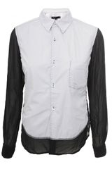 Comme Des Garçons Comme Des Garçons Semi Sheer Contrast Sleeve Shirt Grey
