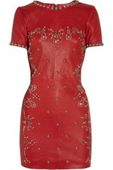 Isabel Marant Dreamy Studded Stretch-Leather Mini Dress