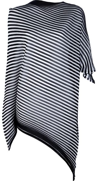 Issey Miyake Asymmetric Striped Tunic Top - Lyst
