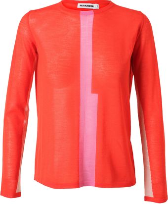Jil Sander Bicolour Cashmere Knit - Lyst
