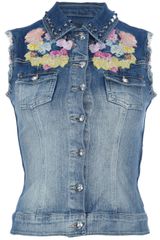 Philipp Plein Sleeveless Denim Jacket