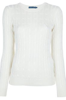 Ralph Lauren Blue Label Classic Cable Knit Sweater - Lyst