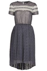 Topshop Lace Panel Pleat Dress