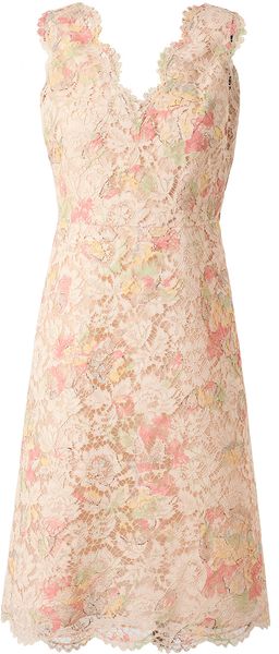Valentino Floral Lace Dress - Lyst