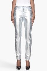 Versus  Silver Painted Boyfriend Jeans