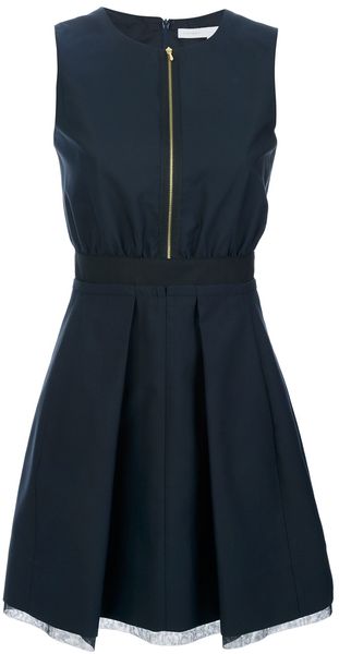 Victoria Beckham Sleeveless Zip Fastening Dress - Lyst