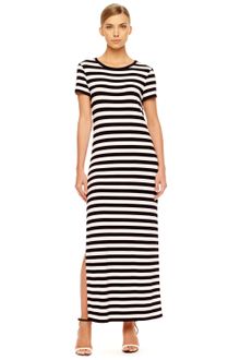 Black  White Striped Maxi Dress on Michael Kors Striped Maxi Dress In Black  White    Lyst