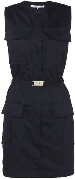 Victoria, Victoria Beckham Four Pocket Cottonsateen Dress - Lyst