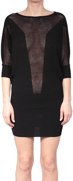 Amen Neted Viscose Dress - Lyst