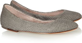 Bloch Keeley Snakeeffect Brushedleather Ballet Flats - Lyst