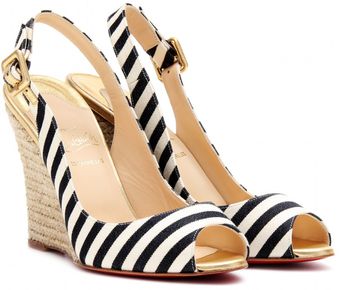 Christian Louboutin Puglia Sling 100 Espadrille Wedges - Lyst