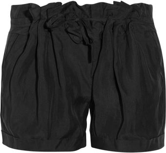 Helmut Lang Drawstring Silk Shorts - Lyst