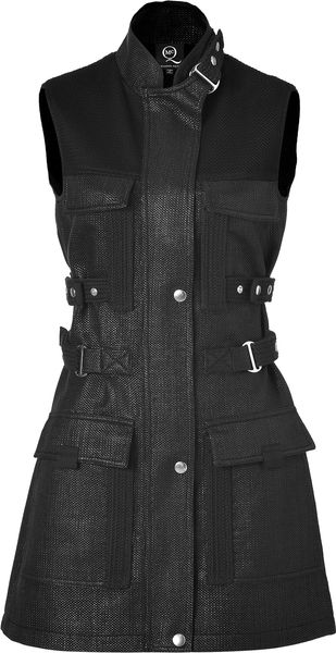 McQ by Alexander McQueen Black Woven Button Down Aline Dress - Lyst