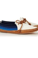 Folk Blue Woven Rope Moccasins
