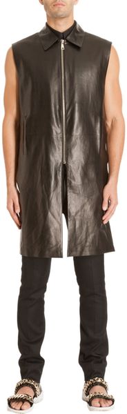 Givenchy Leather Extended Front Hem Vest - Lyst