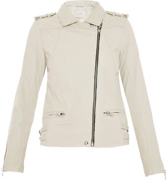 Iro Jude Printed-Denim and Leather Biker Jacket - Lyst