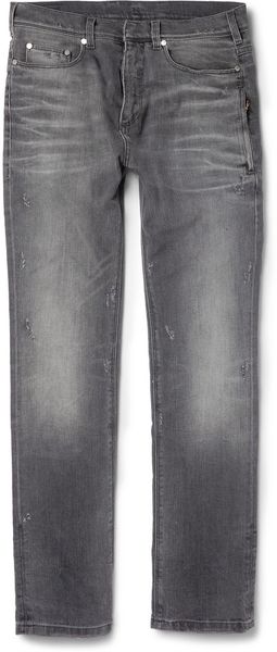 Neil Barrett Slimfit Distressed Denim Jeans - Lyst