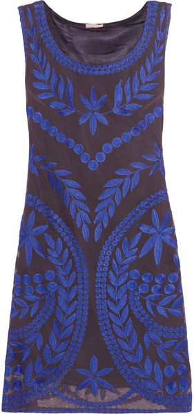 Collette By Collette Dinnigan Follow The Sun Embroidered Tulle Dress - Lyst