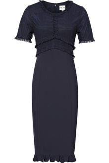 Reiss Deis Fitted Lace and Frill Dress - Lyst