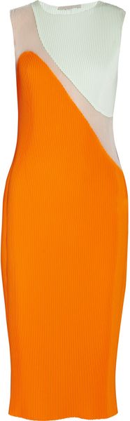 Stella McCartney Sheer Plissé Dress - Lyst