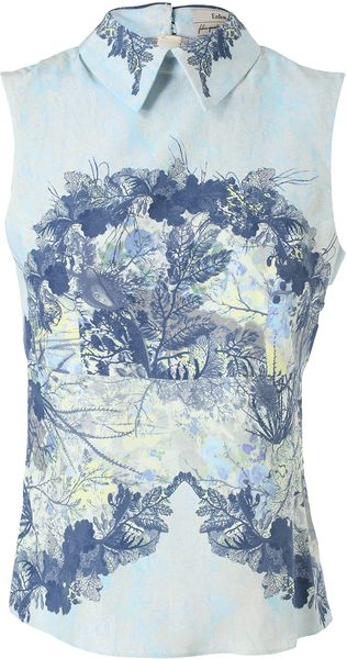 Erdem Lilthe Floral Printed Silk Top - Lyst