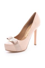 Ferragamo Trilly Platform Pumps with Bow