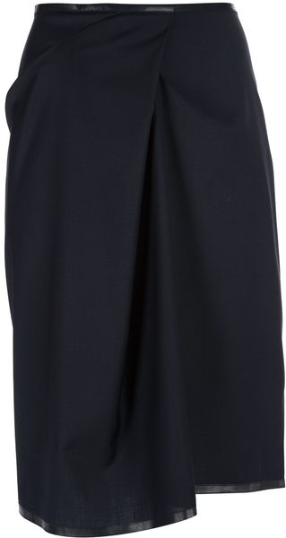 Gustavo Lins Asymmetric Pleated Skirt - Lyst
