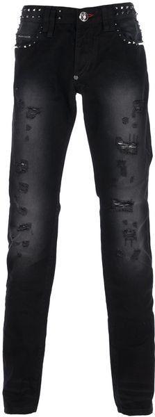 Philipp Plein Distressed Slim Fit Jean - Lyst