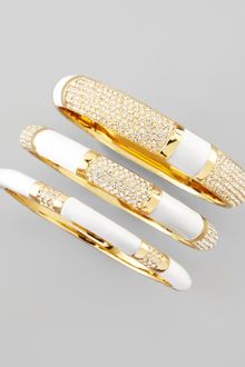 Rachel Zoe Set Of Three Crystal Bangles - Lyst