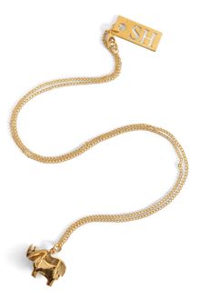 Sophie Hulme Goldplated Rhino Pendant Necklace - Lyst