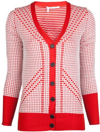 10 Crosby by Derek Lam Geometric Knit Cardigan - Lyst