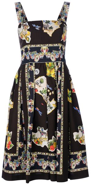 Dolce & Gabbana Printed Sleeveless Dress - Lyst