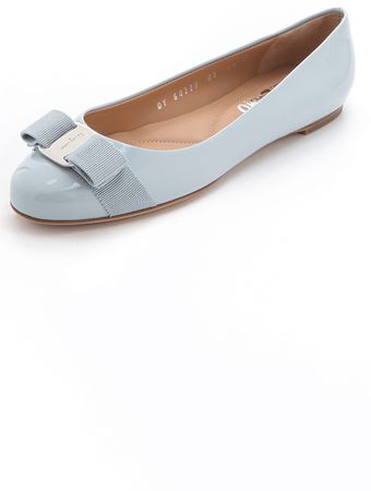 Ferragamo Varina Patent Ballet Flats - Lyst