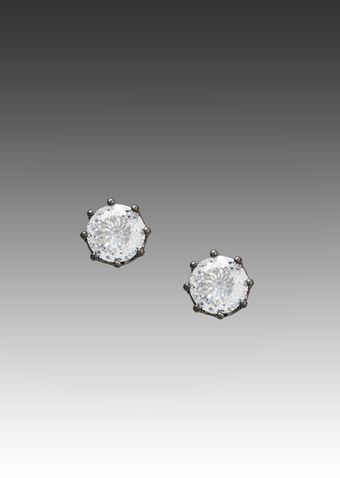 Juicy Couture Dirty Diamond Oversized Stud Earrings in Hematite - Lyst