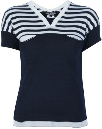 Junya Watanabe Vneck Top - Lyst