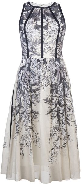 Lela Rose Sleeveless Halter Dress - Lyst