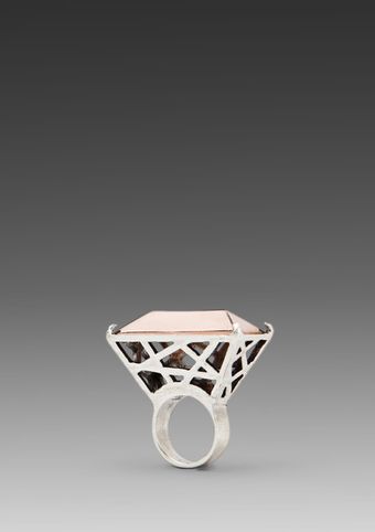 Low Luv X Erin Wasson Rose Gold Metal Cage Ring - Lyst